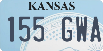 KS license plate 155GWA