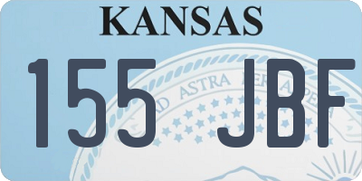 KS license plate 155JBF