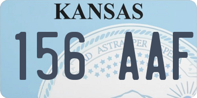 KS license plate 156AAF