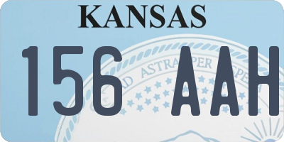 KS license plate 156AAH