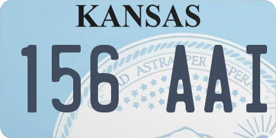 KS license plate 156AAI