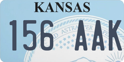 KS license plate 156AAK