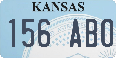 KS license plate 156ABO
