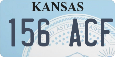 KS license plate 156ACF