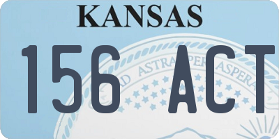 KS license plate 156ACT