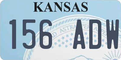 KS license plate 156ADW