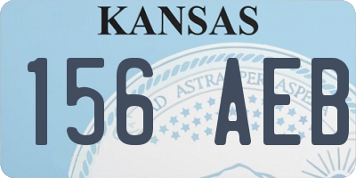 KS license plate 156AEB