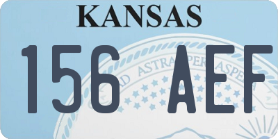 KS license plate 156AEF