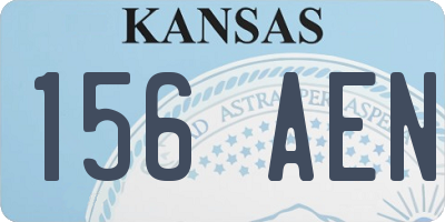 KS license plate 156AEN