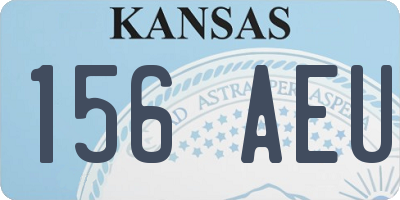 KS license plate 156AEU