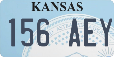 KS license plate 156AEY