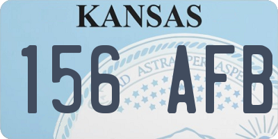 KS license plate 156AFB