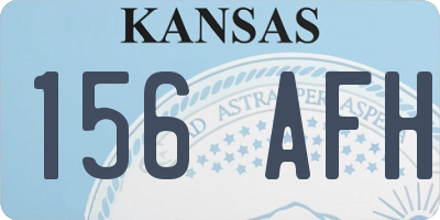 KS license plate 156AFH