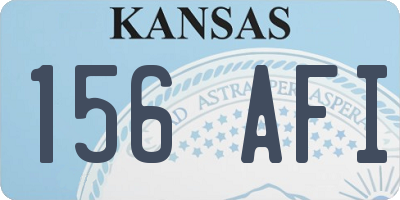 KS license plate 156AFI
