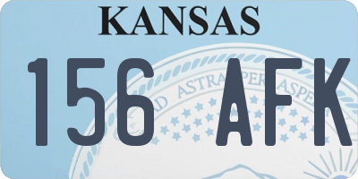 KS license plate 156AFK