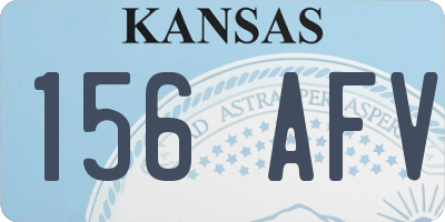 KS license plate 156AFV