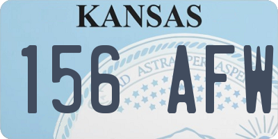 KS license plate 156AFW