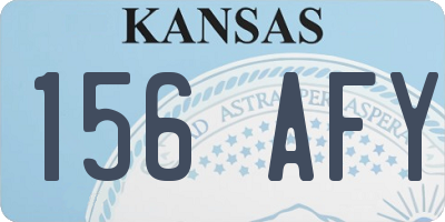 KS license plate 156AFY