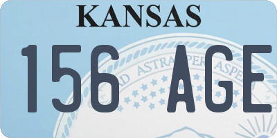 KS license plate 156AGE