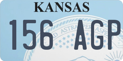KS license plate 156AGP