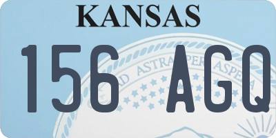 KS license plate 156AGQ