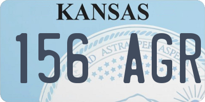 KS license plate 156AGR
