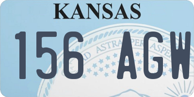 KS license plate 156AGW