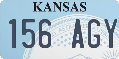 KS license plate 156AGY