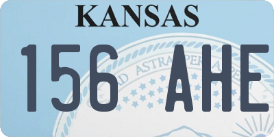 KS license plate 156AHE