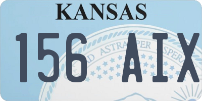 KS license plate 156AIX