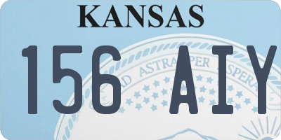 KS license plate 156AIY