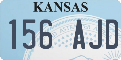 KS license plate 156AJD