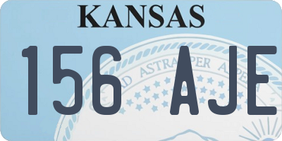 KS license plate 156AJE