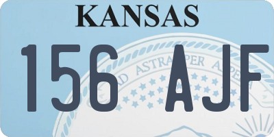 KS license plate 156AJF