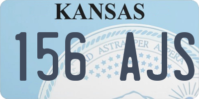 KS license plate 156AJS