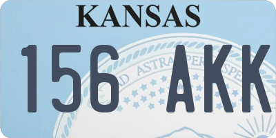 KS license plate 156AKK