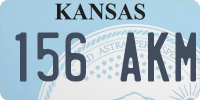 KS license plate 156AKM