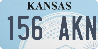 KS license plate 156AKN