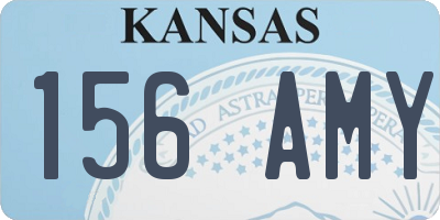 KS license plate 156AMY