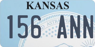 KS license plate 156ANN