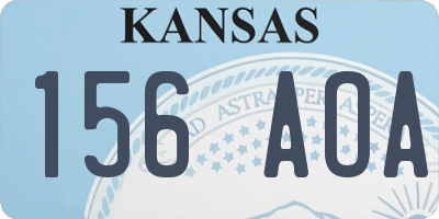 KS license plate 156AOA