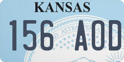 KS license plate 156AOD
