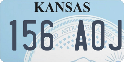 KS license plate 156AOJ