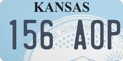 KS license plate 156AOP
