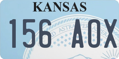 KS license plate 156AOX