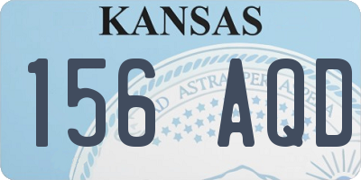 KS license plate 156AQD