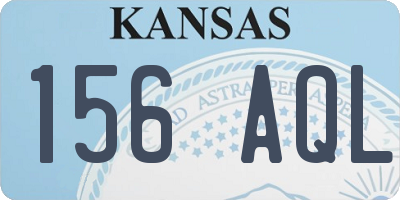 KS license plate 156AQL
