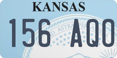 KS license plate 156AQO