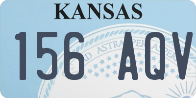 KS license plate 156AQV