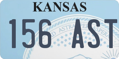 KS license plate 156AST